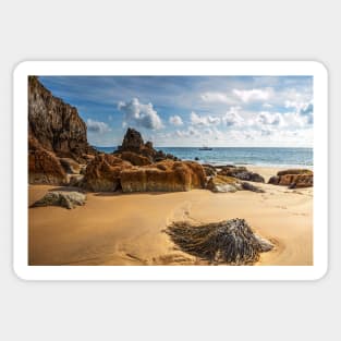 Barafundle Bay Beach Rocks, Pembrokeshire, Wales Sticker